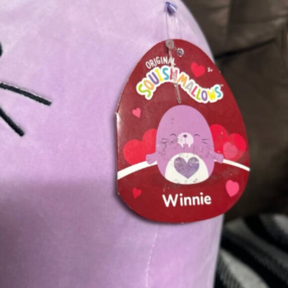 Squishmallows Winnie the Walrus 12" Stuffed Plush Shiny Heart like New with Tag - Picture 2 of 3